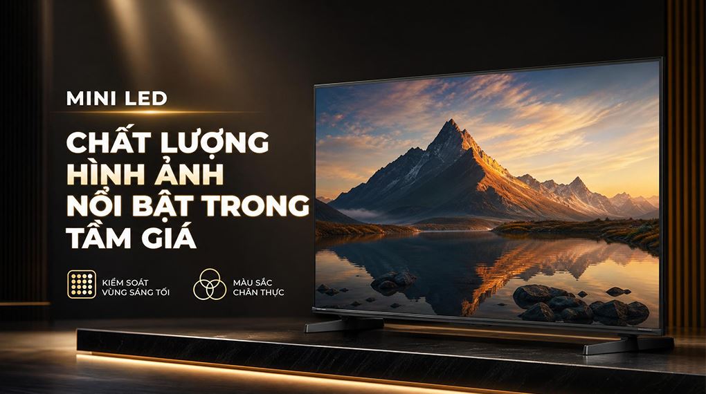 Smart Tivi Mini LED Hisense AI 4K 55 inch 55U6SE Màu Đen
