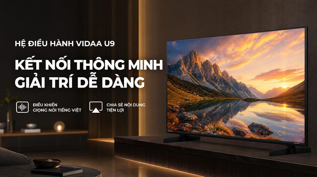 Smart Tivi Mini LED Hisense AI 4K 55 inch 55U6SE Màu Đen
