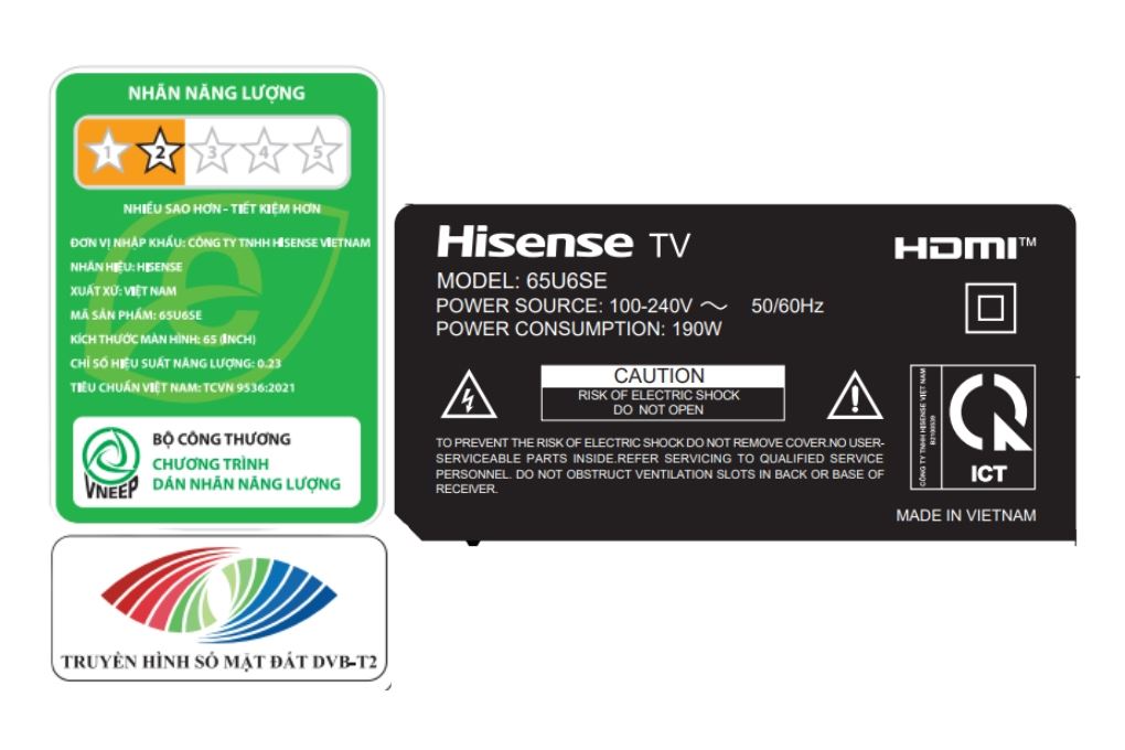 Smart Tivi Mini LED Hisense AI 4K 65 inch 65U6SE Màu Đen