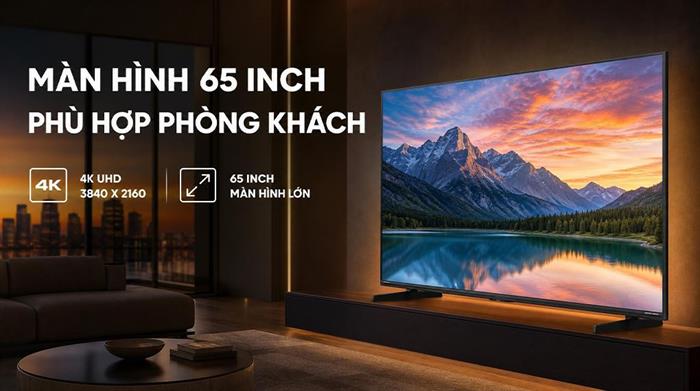 Smart Tivi Mini LED Hisense AI 4K 65 inch 65U6SE Màu Đen
