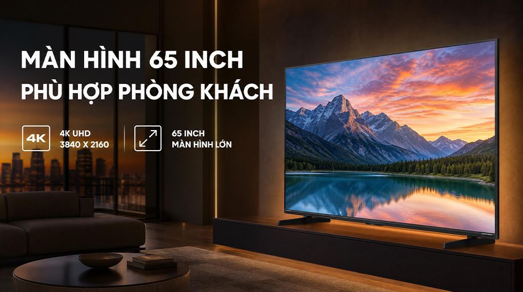 Smart Tivi Mini LED Hisense AI 4K 65 inch 65U6SE Màu Đen