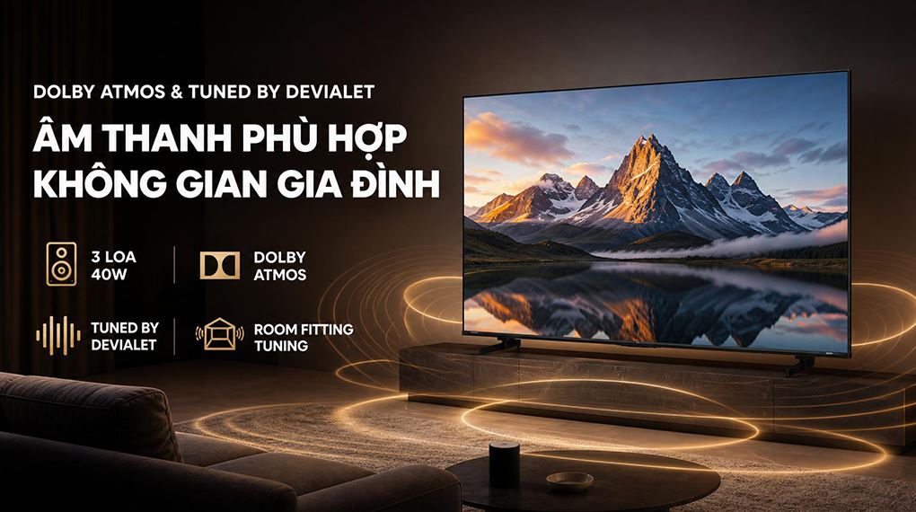 Smart Tivi Mini LED Hisense AI 4K 65 inch 65U6SE Màu Đen