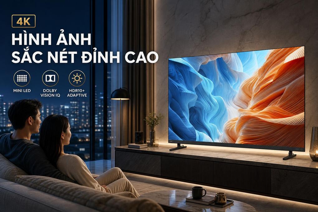 Smart Tivi Mini LED Toshiba AI 4K 55 inch 55Z670SP Màu Đen