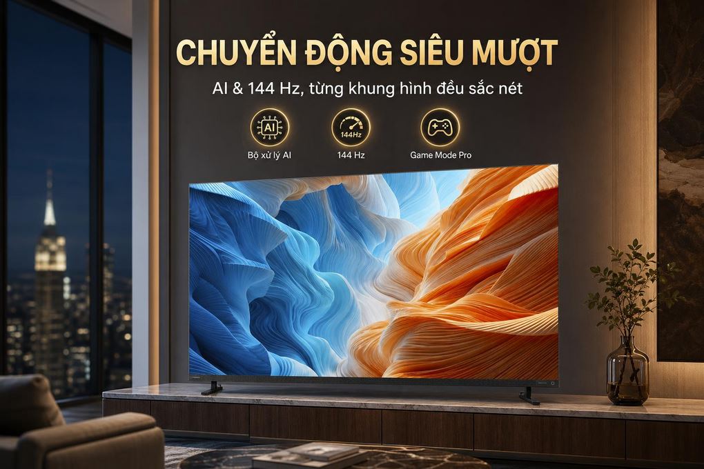 Smart Tivi Mini LED Toshiba AI 4K 55 inch 55Z670SP Màu Đen