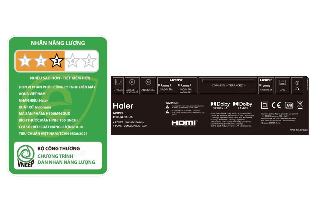 Google Tivi QD-Mini LED Haier AI 4K 100 inch H100M96GUX Màu Đen