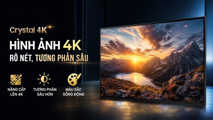 Smart Tivi Crystal UHD Samsung AI 4K 70 inch UA70U8500H Màu Đen