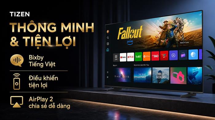 Smart Tivi Crystal UHD Samsung AI 4K 43 inch UA43U8000H Màu Đen