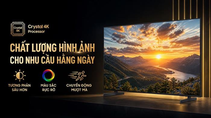 Smart Tivi Crystal UHD Samsung AI 4K 43 inch UA43U8000H Màu Đen