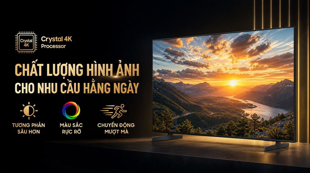Smart Tivi Crystal UHD Samsung AI 4K 43 inch UA43U8000H Màu Đen