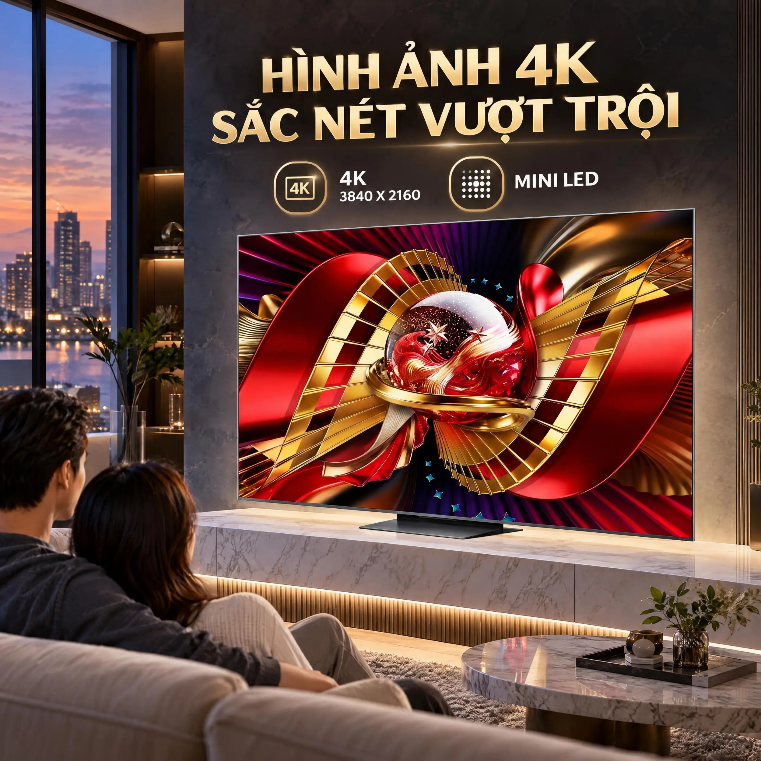 Google Tivi SQD-Mini LED TCL 4K 75 inch 75C8L Màu Đen