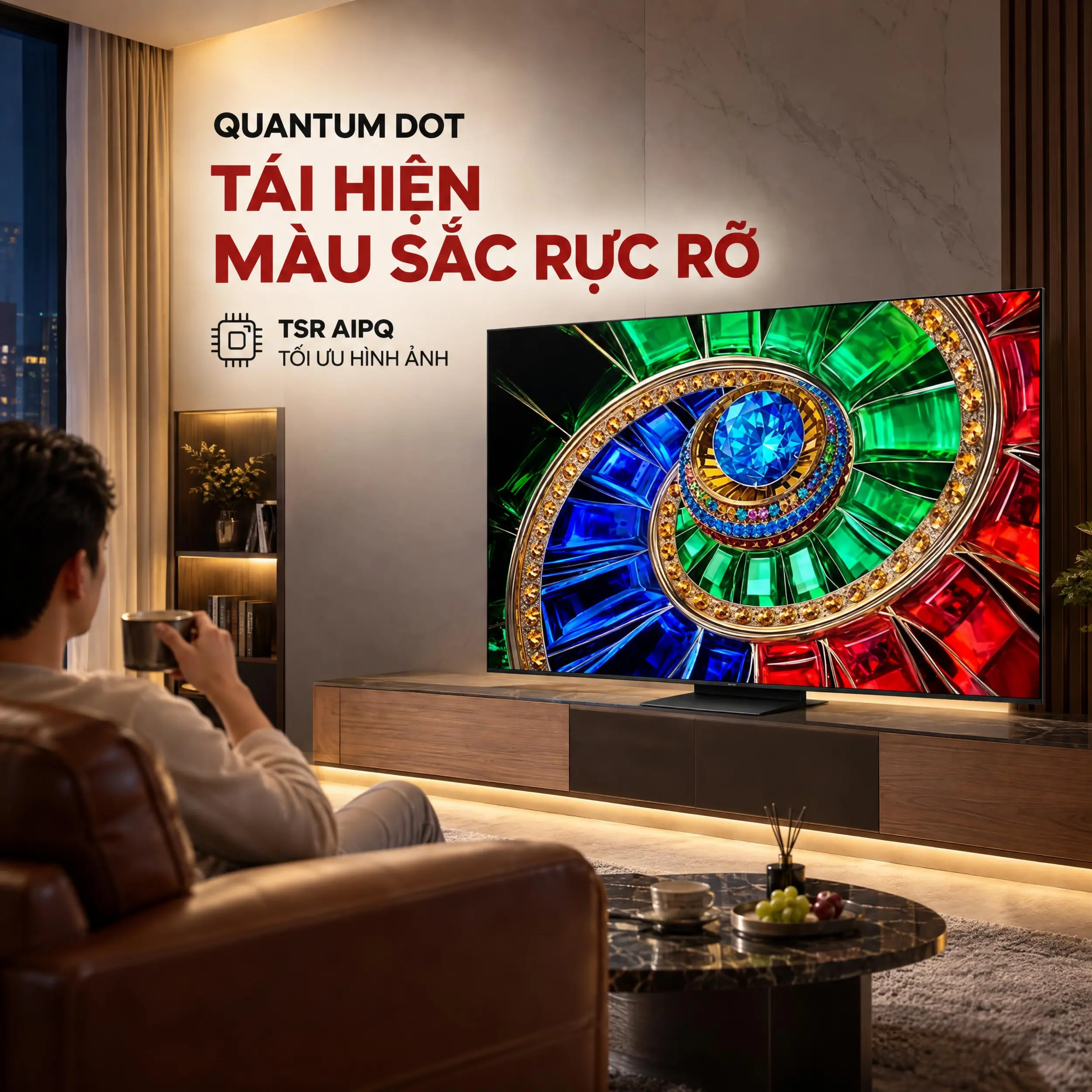 Google Tivi RGB - Mini LED TCL 4K 75 inch 75RM7L Màu Đen