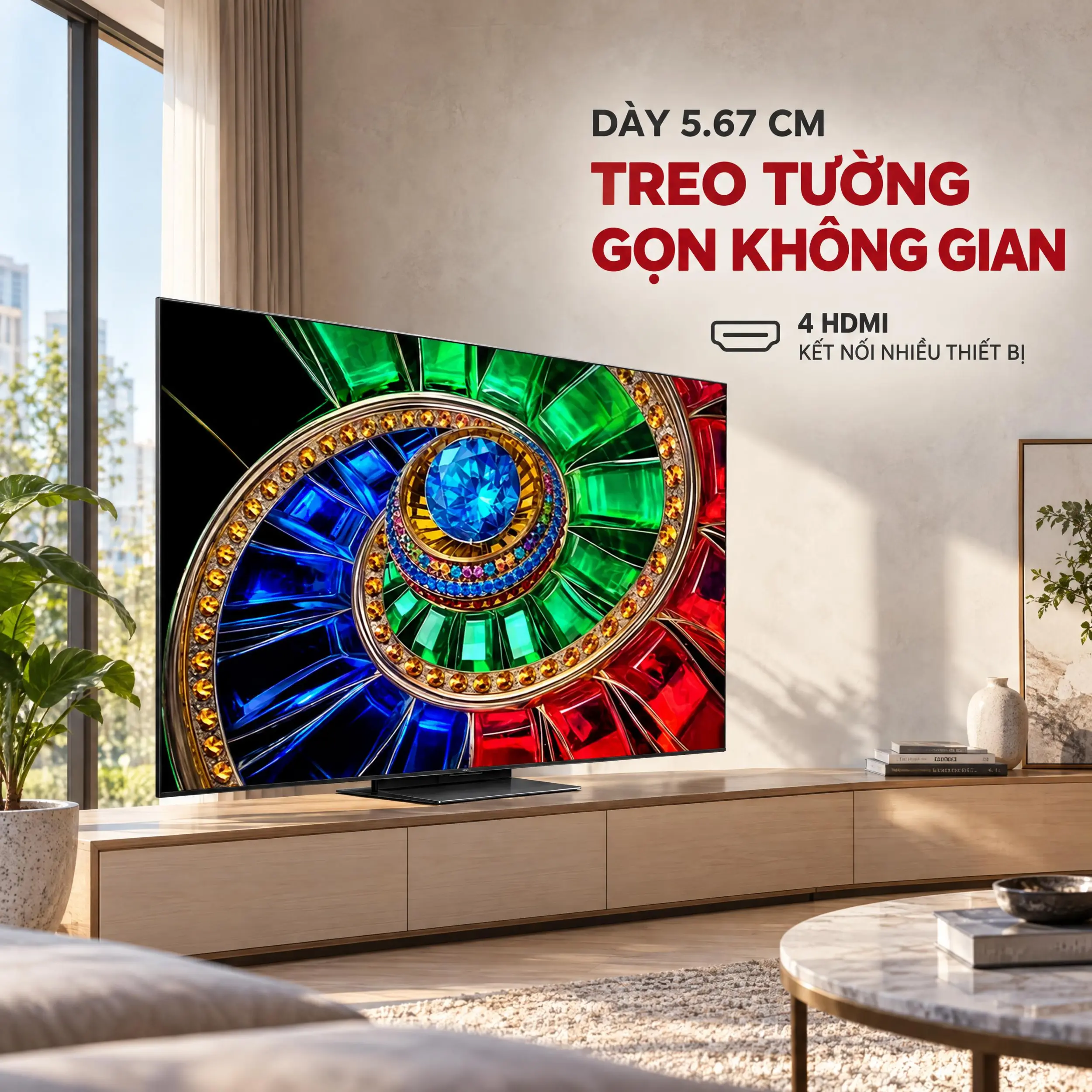 Google Tivi RGB - Mini LED TCL 4K 75 inch 75RM7L Màu Đen