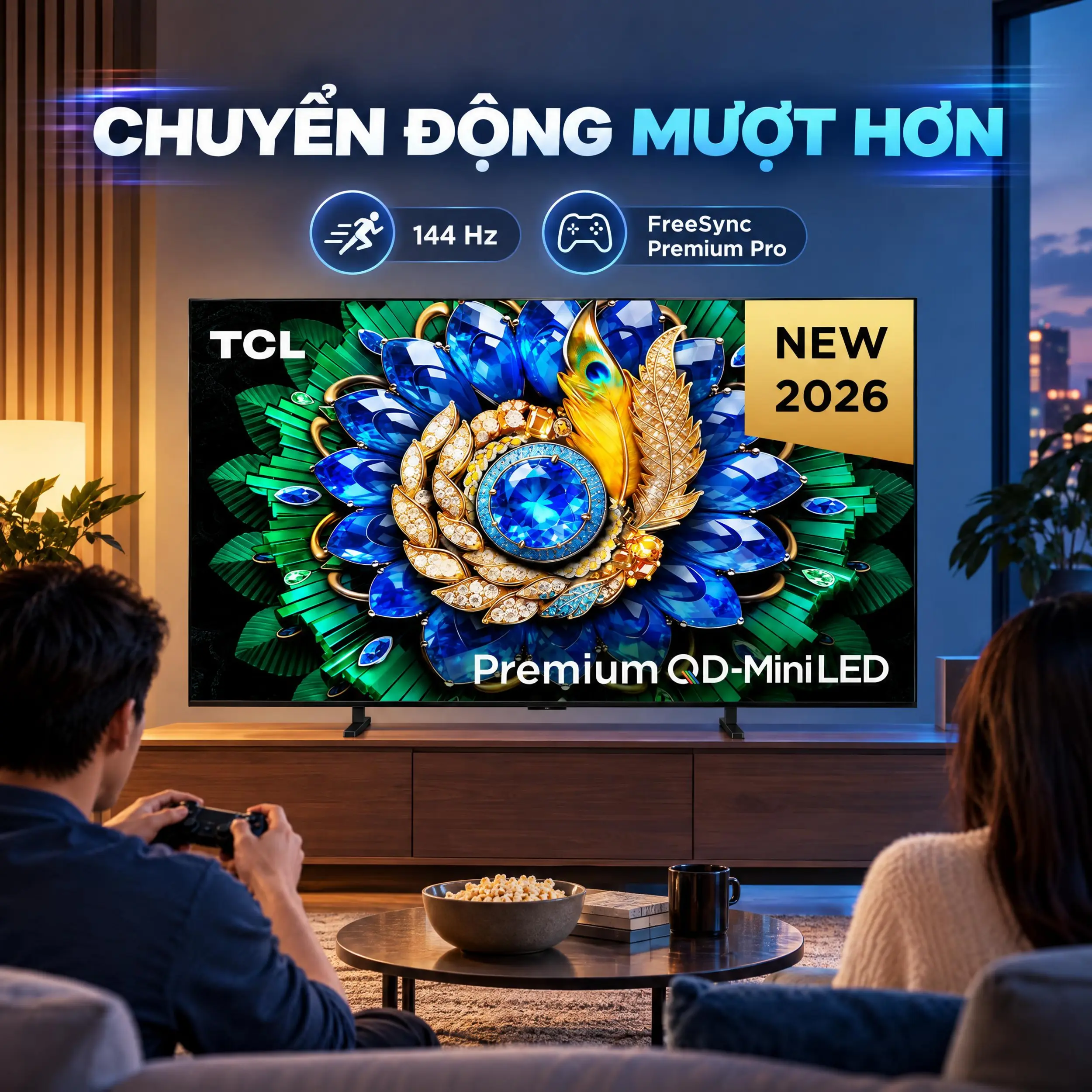 Google Tivi QD-Mini LED TCL 4K 65 inch 65A400M - Tần số quét 144 Hz