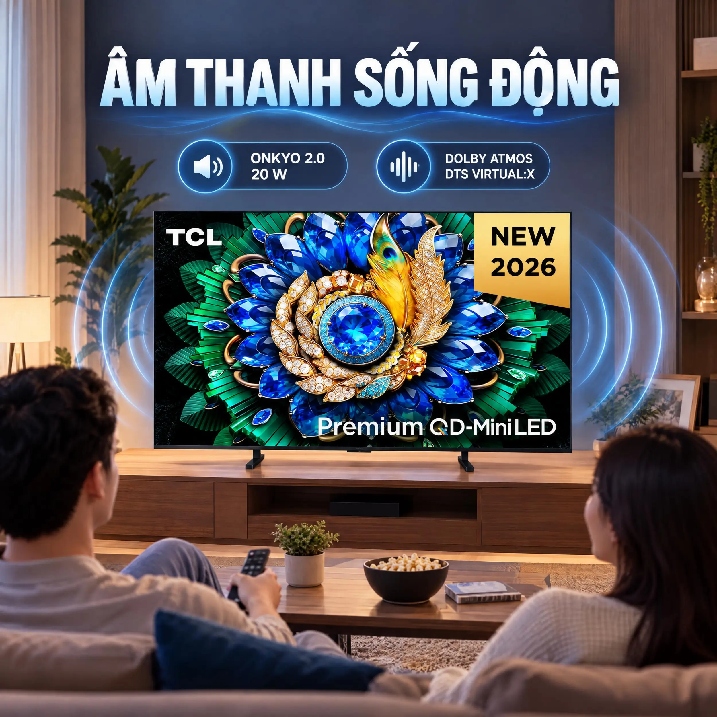 Google Tivi QD-Mini LED TCL 4K 65 inch 65A400M - Âm thanh sống động
