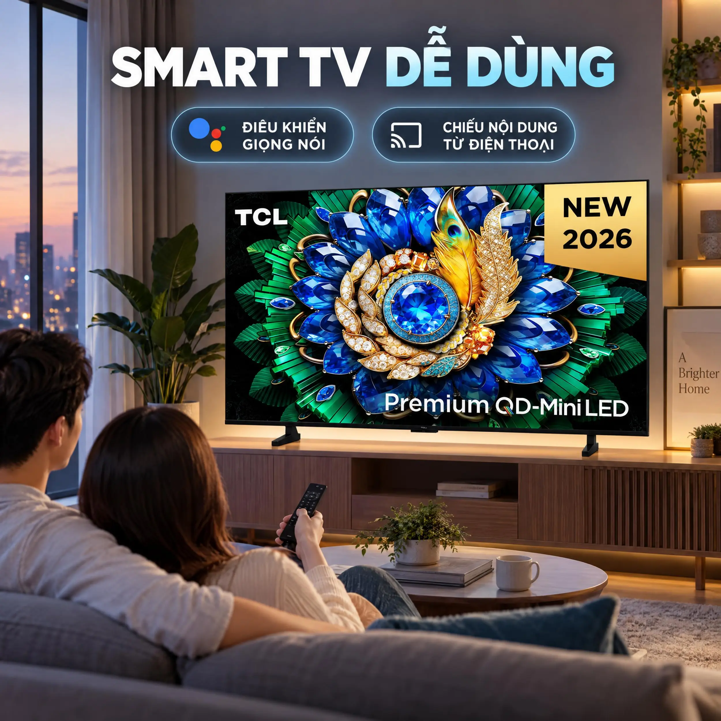 Google Tivi QD-Mini LED TCL 4K 65 inch 65A400M - Google TV tiện lợi