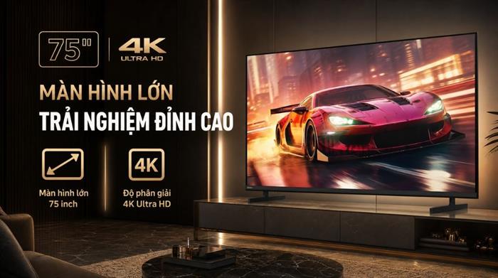 Google Tivi Sony 4K 75 inch K-75XR33VM2 Màu Đen