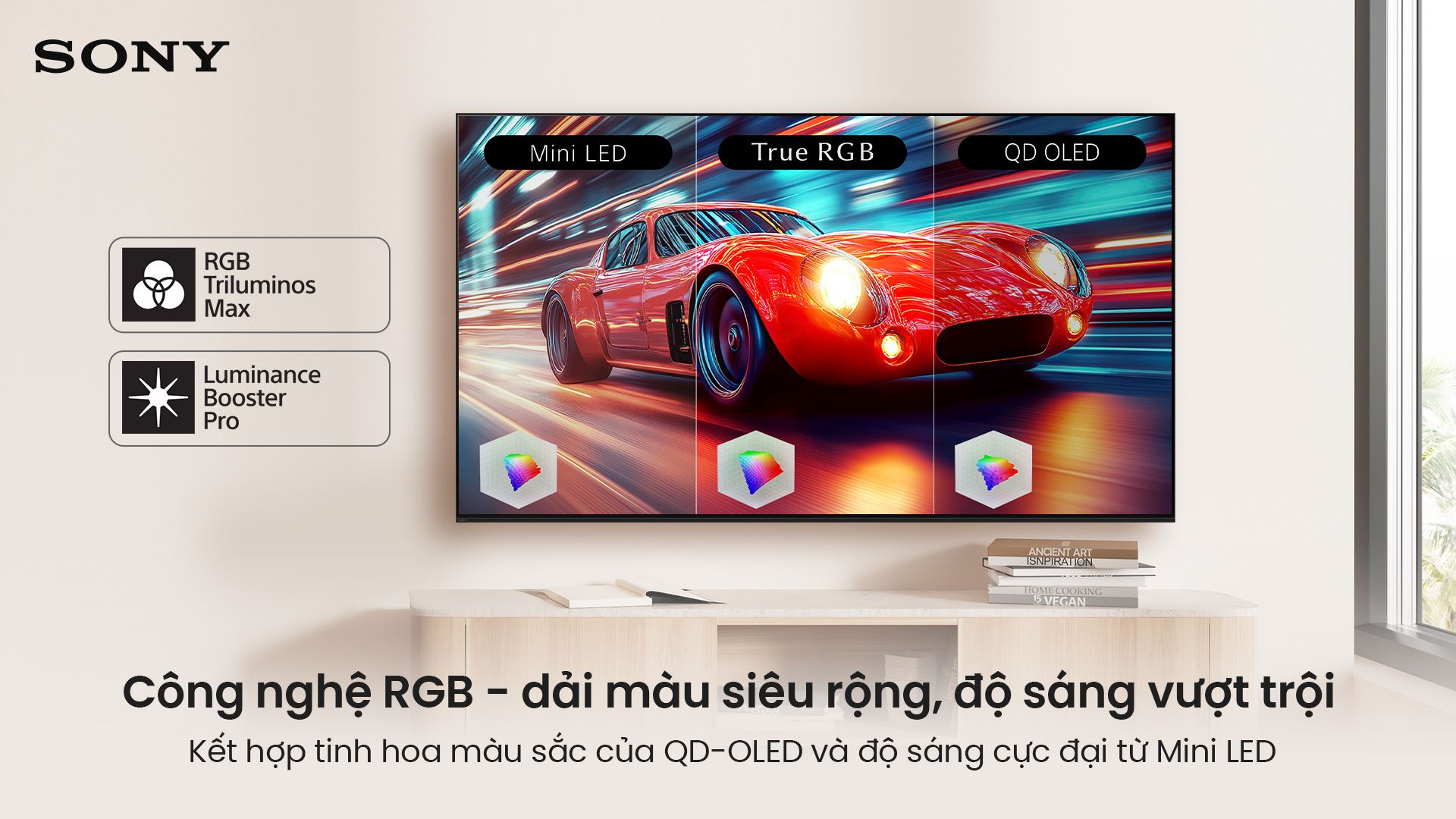 Google Tivi True RGB Sony AI 4K 85 inch K-85XR90M2 Màu Đen