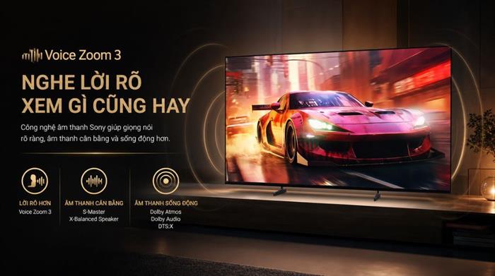 Google Tivi Sony 4K 65 inch K-65XR33VM2 Màu Đen
