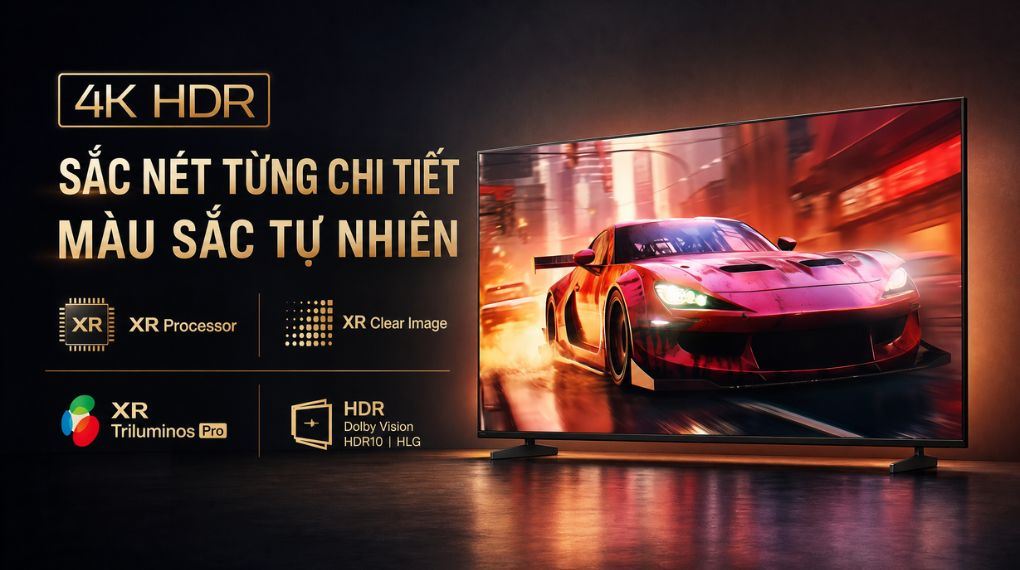 Google Tivi Sony 4K 55 inch K-55XR33VM2 Màu Đen
