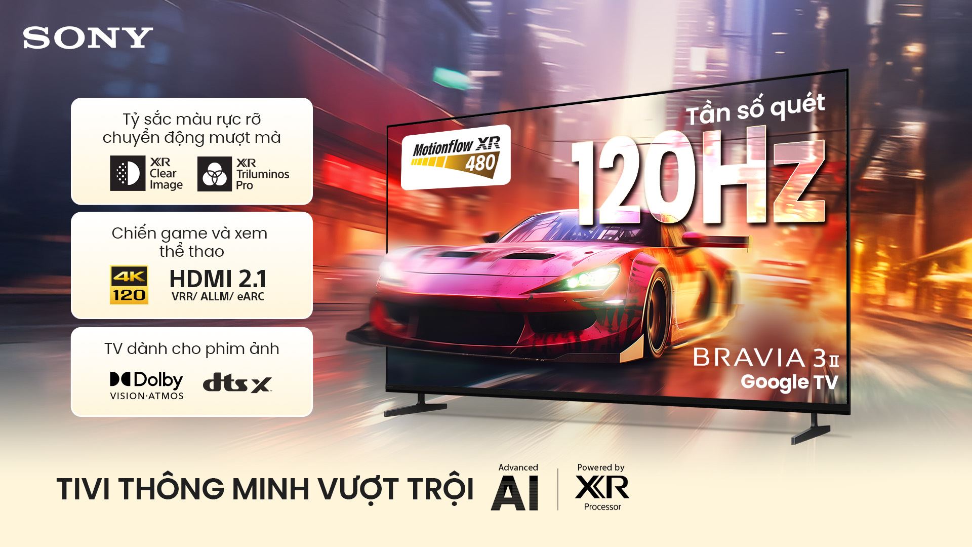 Google Tivi Sony 4K 85 inch K-85XR30M2 Màu Đen