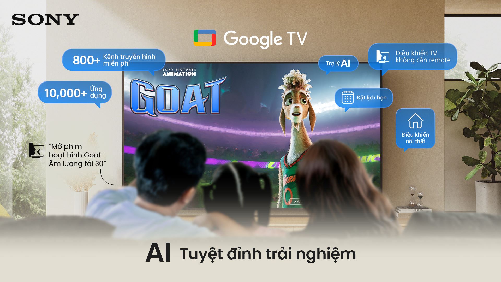 Google Tivi True RGB Sony AI 4K 75 inch K-75XR90M2 Màu Đen