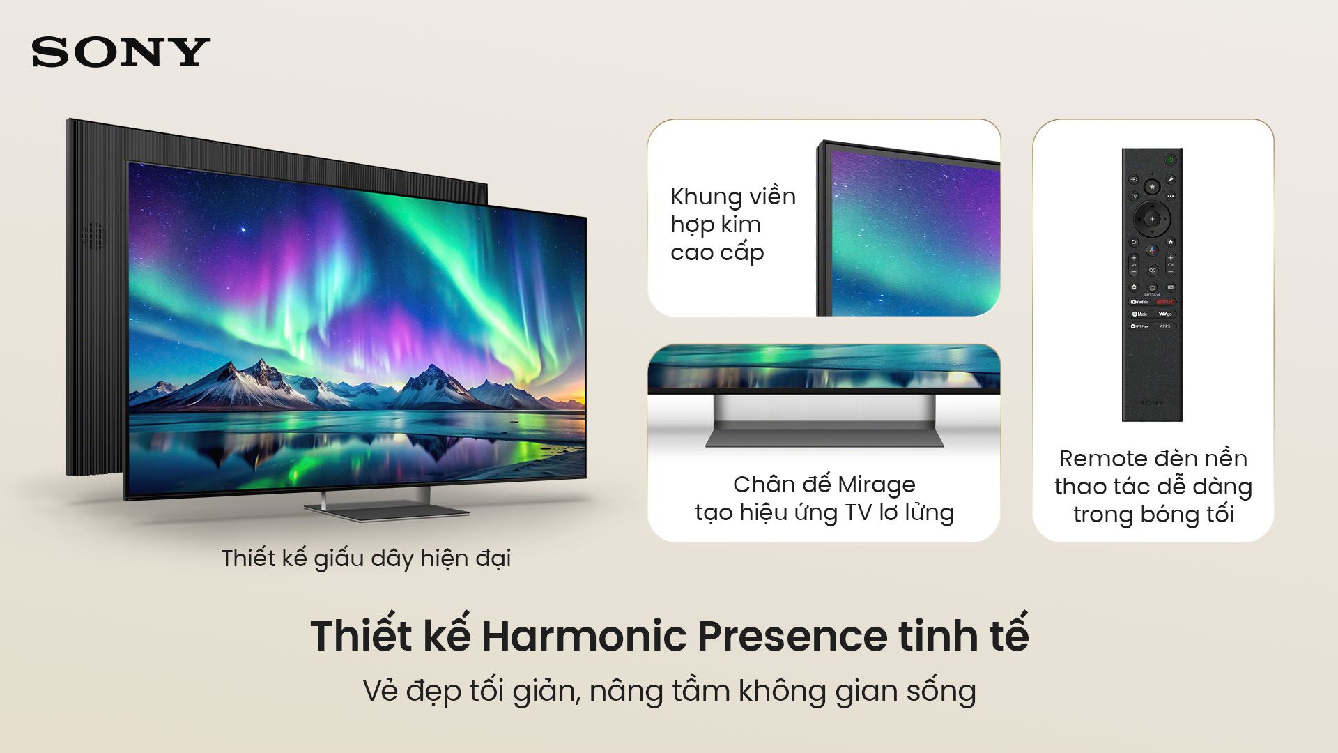 Google Tivi True RGB Sony AI 4K 75 inch K-75XR90M2 Màu Đen