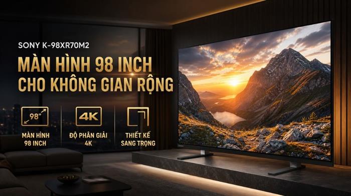 Google Tivi True RGB Sony AI 4K 98 inch K-98XR70M2 Màu Đen