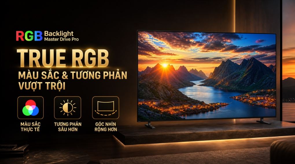 Google Tivi True RGB Sony AI 4K 98 inch K-98XR70M2 Màu Đen