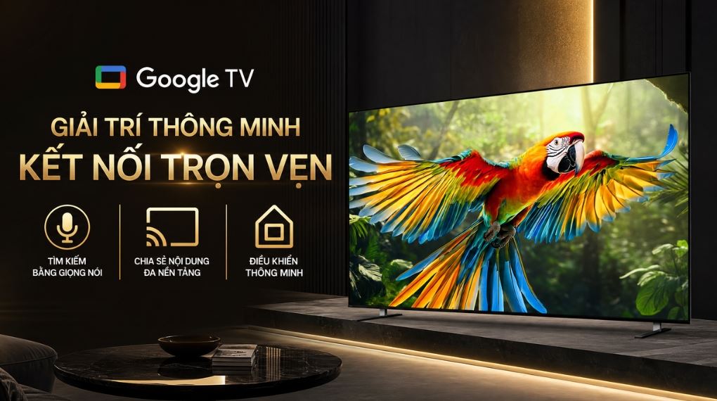 Google Tivi True RGB Sony AI 4K 98 inch K-98XR70M2 Màu Đen
