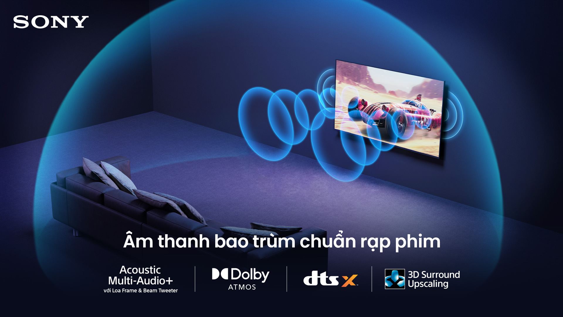 Google Tivi True RGB Sony AI 4K 55 inch K-55XR70M2 Màu Đen