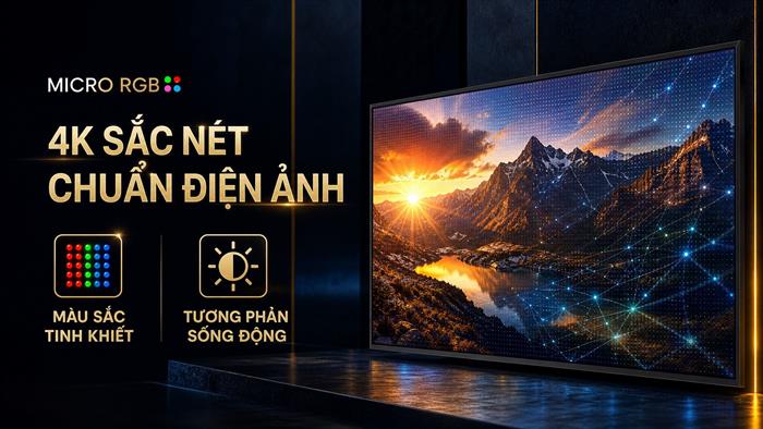 Smart Tivi Micro RGB Samsung AI 4K 65 inch MRA65R95HX Màu Đen