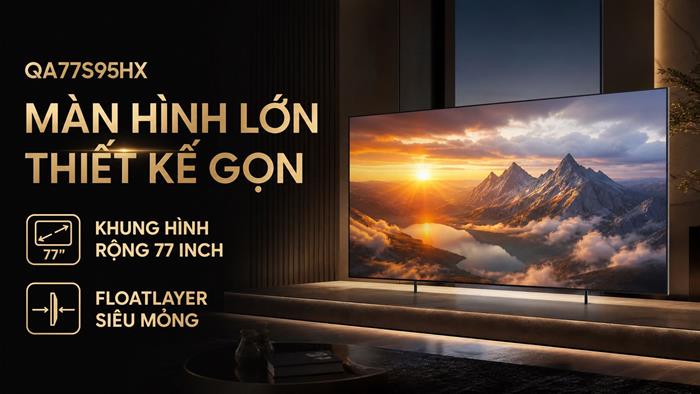 Smart Tivi OLED Samsung AI 4K 77 inch QA77S95HX Màu Đen