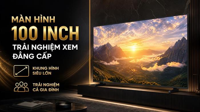 Smart Tivi Mini LED Samsung AI 4K 100 inch UA100M90H Màu Đen