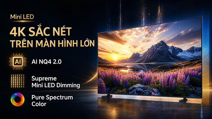 Smart Tivi Mini LED Samsung AI 4K 100 inch UA100M90H Màu Đen