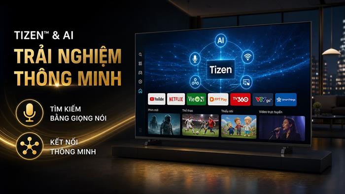 Smart Tivi Mini LED Samsung AI 4K 100 inch UA100M90H Màu Đen