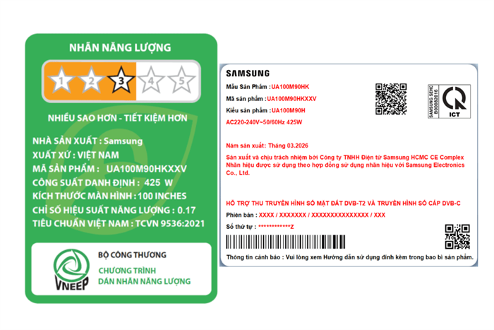 Smart Tivi Mini LED Samsung AI 4K 100 inch UA100M90H Màu Đen