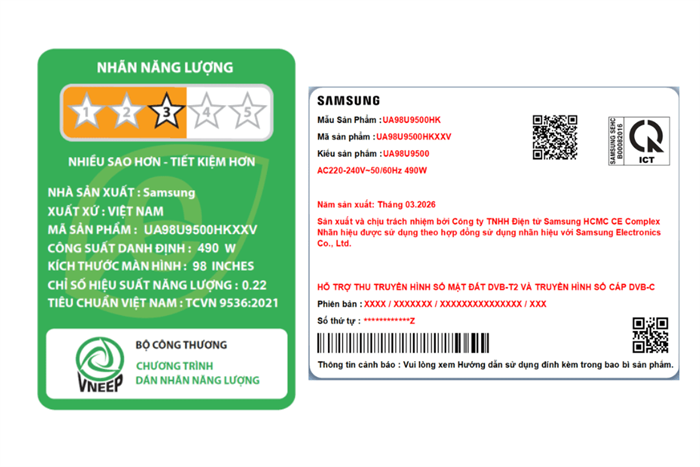 Smart Tivi Crystal UHD Samsung 4K 98 inch UA98U9500H Màu Đen