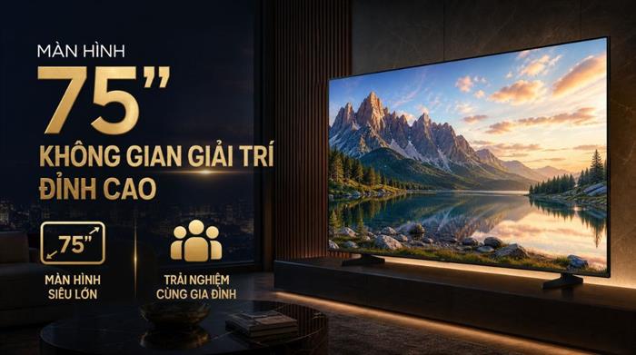 Smart Tivi Crystal UHD Samsung AI 4K 75 inch UA75U8500H Màu Đen