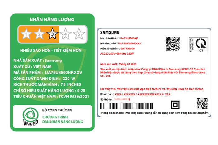 Smart Tivi Crystal UHD Samsung AI 4K 75 inch UA75U8500H Màu Đen