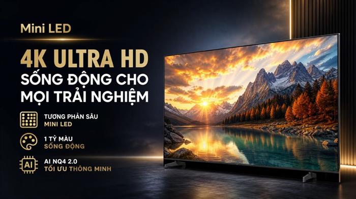 Smart Tivi Mini LED Samsung AI 4K 75 inch UA75M8XHA Màu Đen