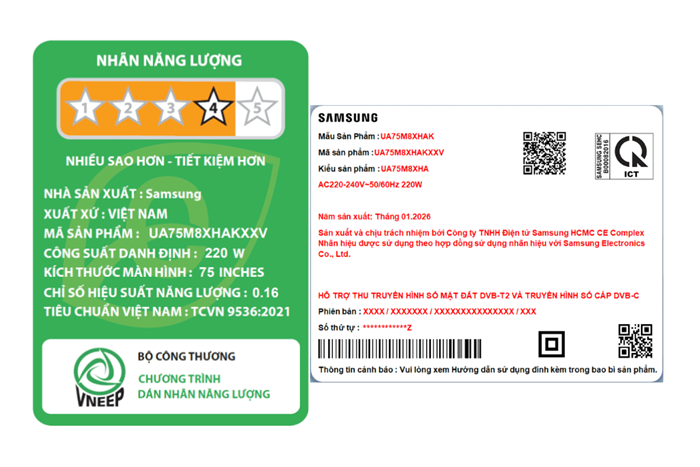 Smart Tivi Mini LED Samsung AI 4K 75 inch UA75M8XHA Màu Đen