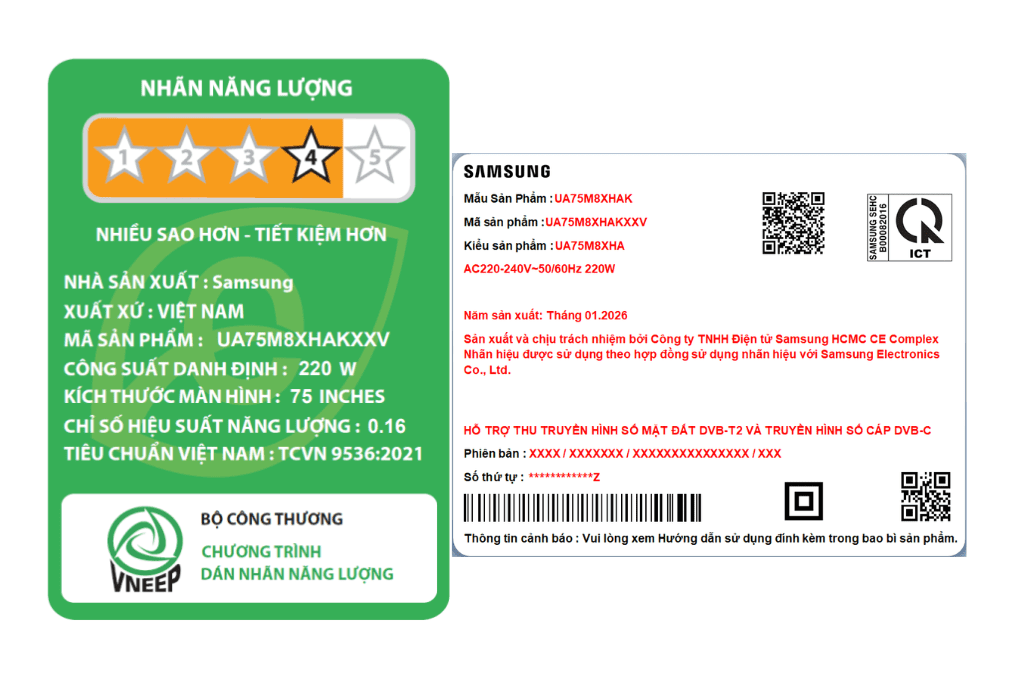 Smart Tivi Mini LED Samsung AI 4K 75 inch UA75M8XHA Màu Đen