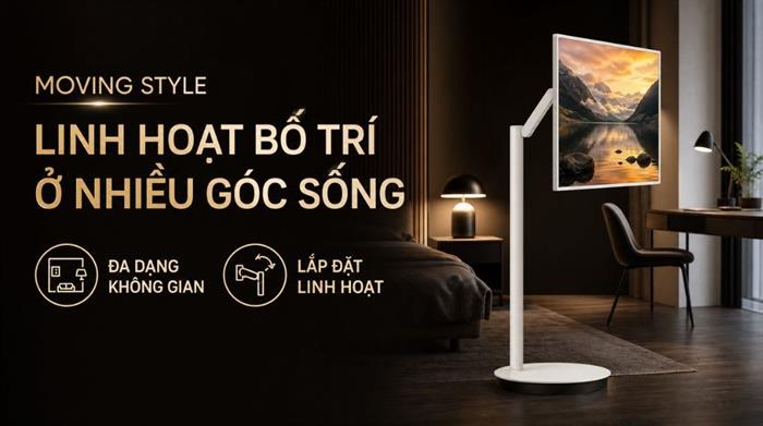 Smart Tivi Moving Style Samsung AI 2K 27 inch UA27LSM7FA Màu Đen