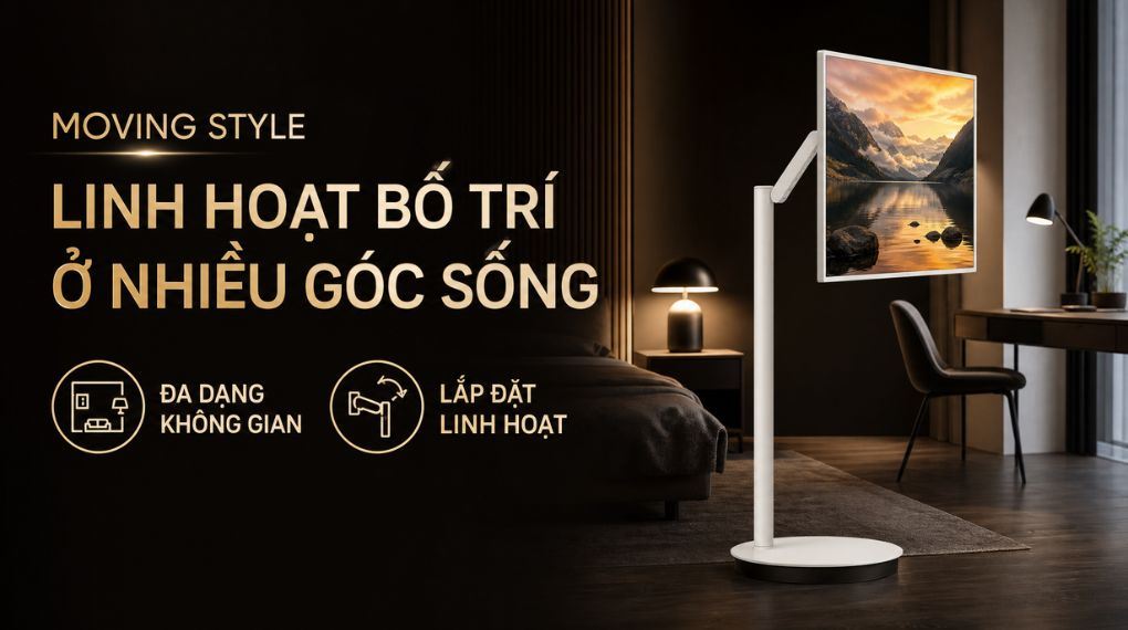 Smart Tivi Moving Style Samsung AI 2K 27 inch UA27LSM7FA Màu Đen