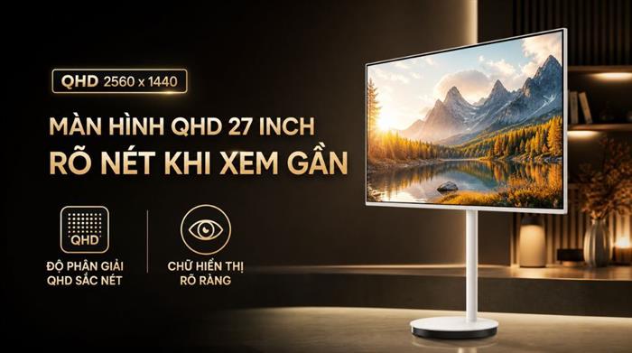 Smart Tivi Moving Style Samsung AI 2K 27 inch UA27LSM7FA Màu Đen