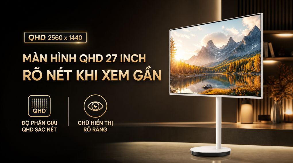 Smart Tivi Moving Style Samsung AI 2K 27 inch UA27LSM7FA Màu Đen