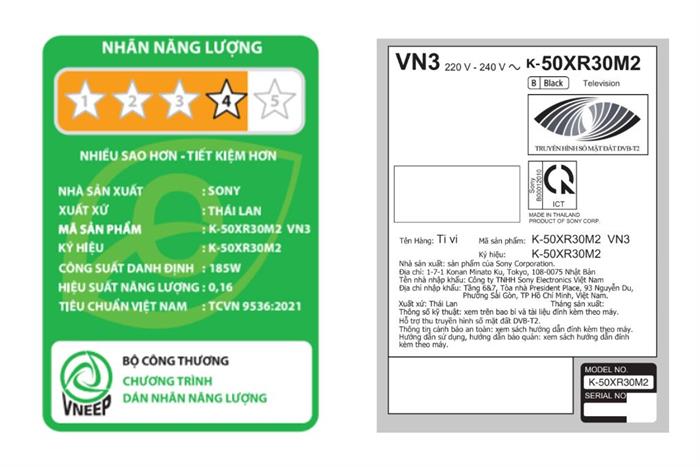 Google Tivi Sony 4K 50 inch K-50XR30M2 Màu Đen