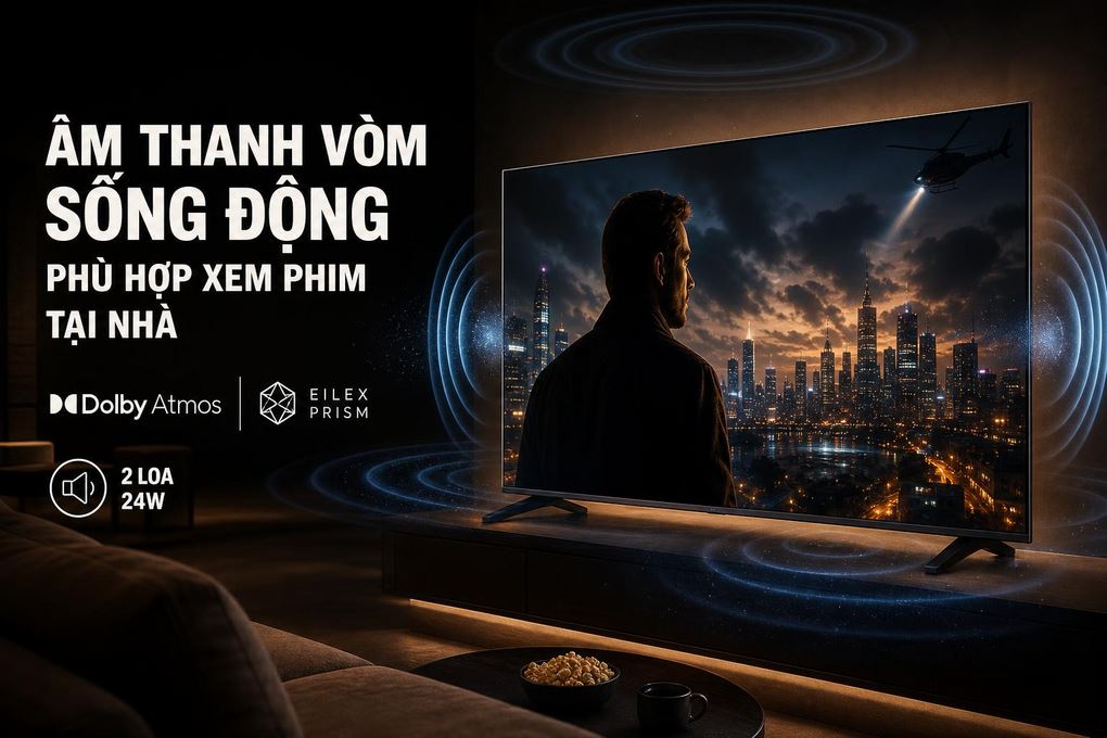 Smart Tivi QLED Toshiba AI 4K 43 inch 43M450RP Màu Đen