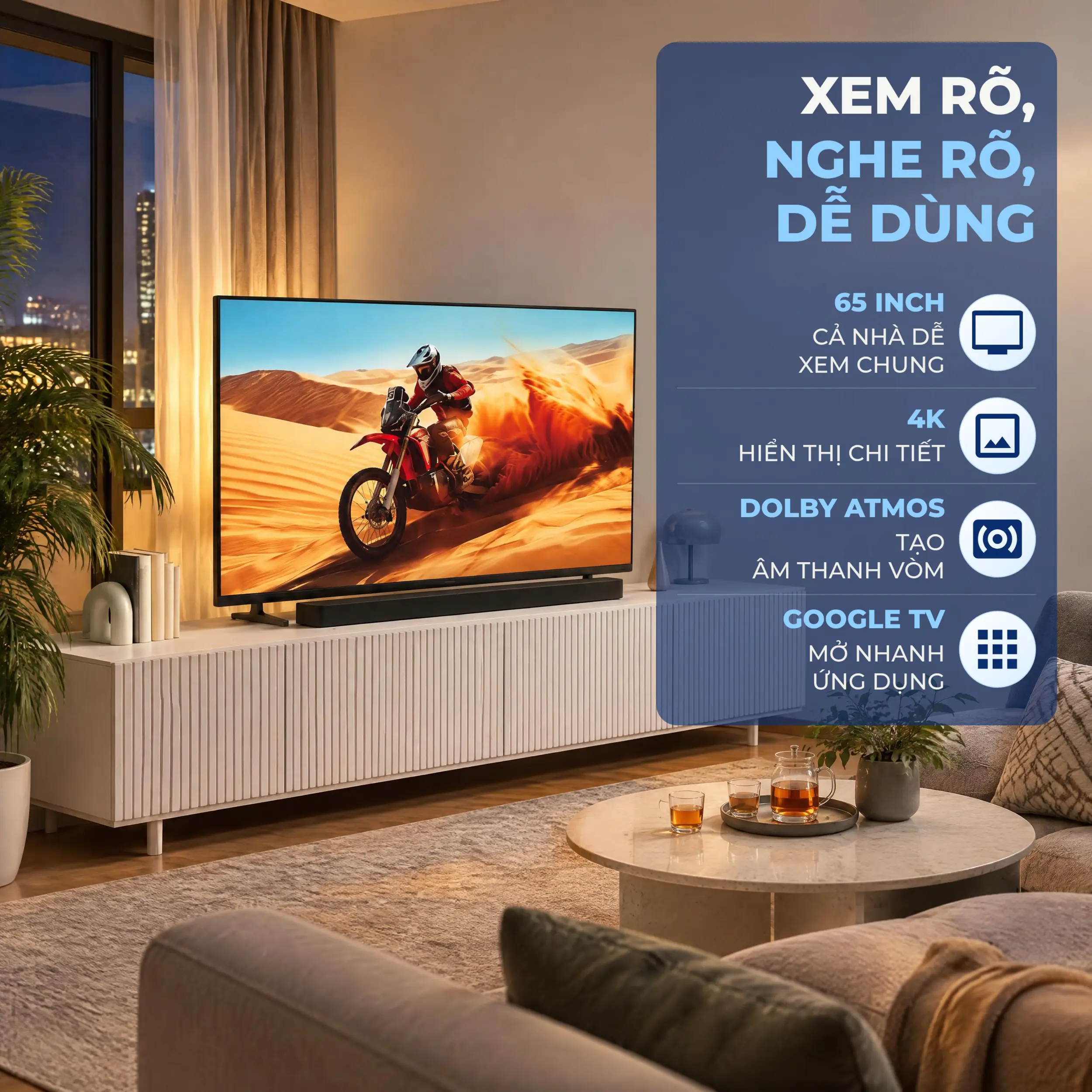 Google Tivi Sony 4K 65 inch K-65S20M2 Màu Đen