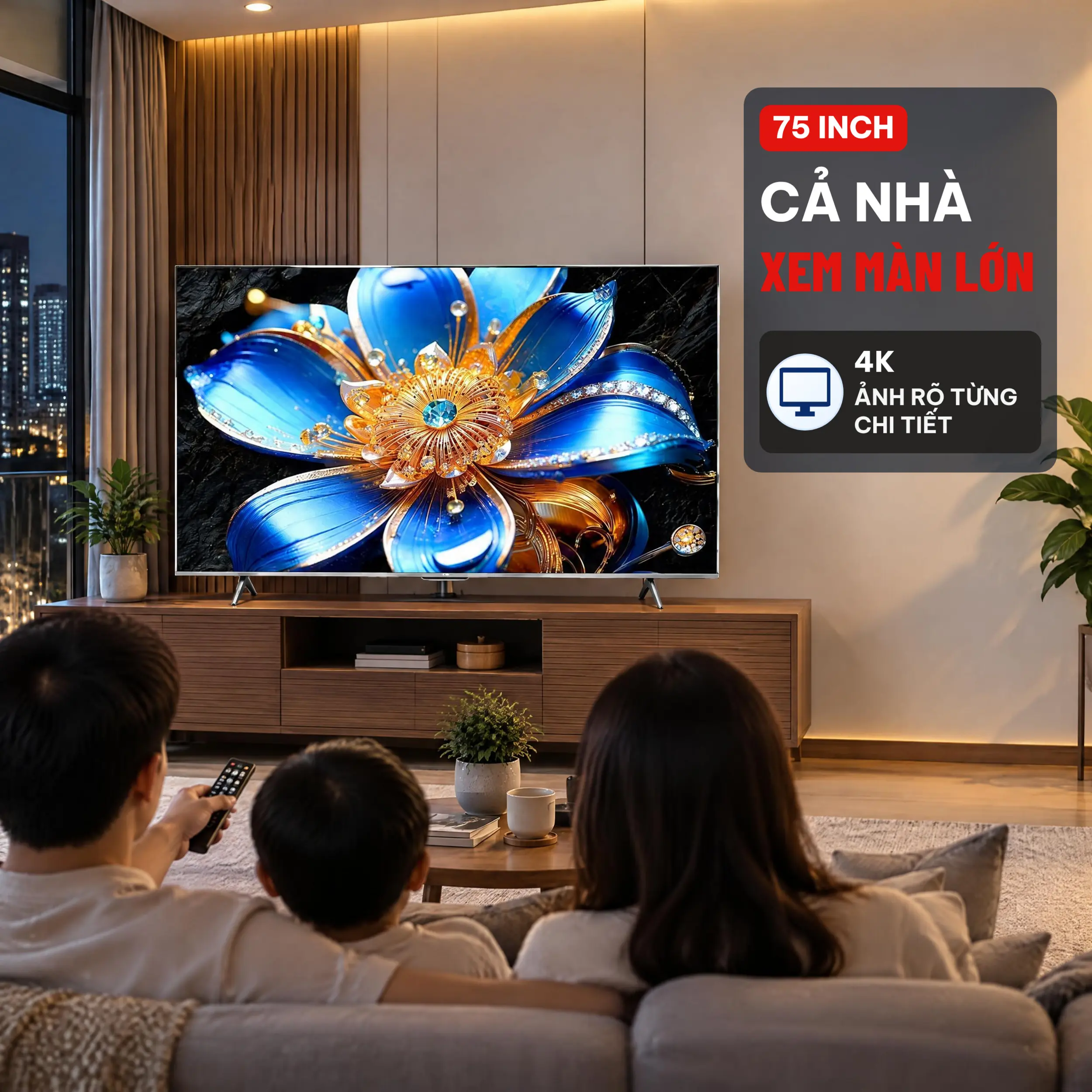 Google Tivi QLED TCL 4K 75 inch 75T6D - Màn hình 75 inch Google Tivi QLED TCL 4K 75 inch 75T6D - Màn hình 75 inch